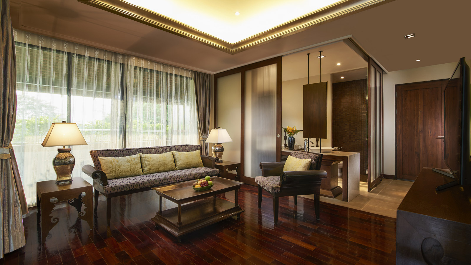 Separate living and dining room in One Bedroom Suite - Sukhothai Heritage Resort